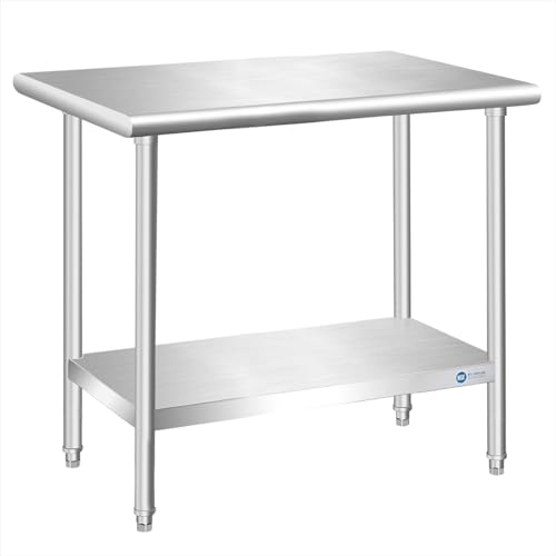 KUARBARR Stainless Steel Table, Metal Kitchen Prep Table 30 x 18 Inch