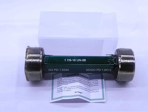 New 1 7/8 16 UN 2B Thread Plug GAGE 1.875 GO NO GO P.D.'S = 1.8344 & 1.8413 - DW34071GFG