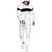 Tuta Sportiva Felpa Pantalone Lungo, per Uomo Pantaloni della felpa con stampa con cerniera e splicing Set di tute sportive ( M,Bianca )