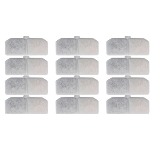 Giwnhvx Filtro de Fuente de Agua, Repuesto de Fuente para Mascotas, Filtro de Carbón Activado, Elemento Filtrante Automático para Fuente de Agua, Paquete de 12
