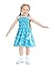 Disney Frozen Toddler Girl Dress Elsa Character Print Bow Strap Floral Summer Clothes Smocking Beach Holiday Sundress Sky Blue 3-4T