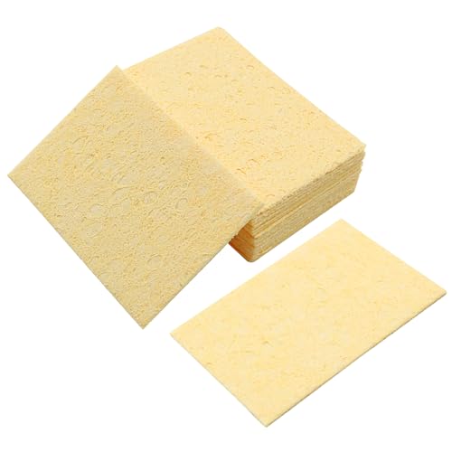 Image of 20Pcs Soldering Sponge, 50x35 mm Rectangle Solder Sponge High Temperature Welding Sponge, Soldering Tip Cleaner for Soldering Tips, Iron