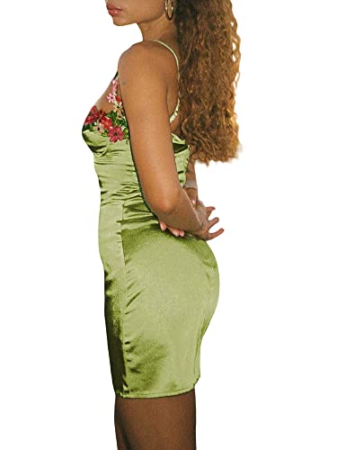 Juakoso Women Sleeveless Bodycon Mini Corset Dress Lace Satin Patchwork Spaghetti Strap Solid Party Club Short Dresses #TOP3