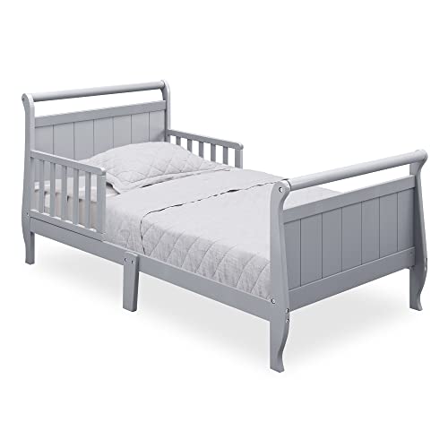 Delta Children Wood Sleigh Toddler Bed, Grey