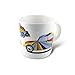BRISA VW Collection - Volkswagen Maggiolino Maggiolone Beetle Tazza grande da caffè di porcellana (New Bone China), Tazza per Tè in confezione Regalo, per Cucina/Camping/Souvenir (Righe/Multicolore)