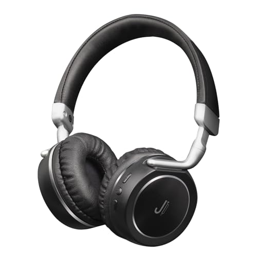 JAZ Cuffie Stereo Wireless Samba, Pieghevoli con Tasti Multifunzione, Microfono Integrato, Ingressi AUX e Micro USB, Modalità Risparmio Energetico, Finitura in Metallo