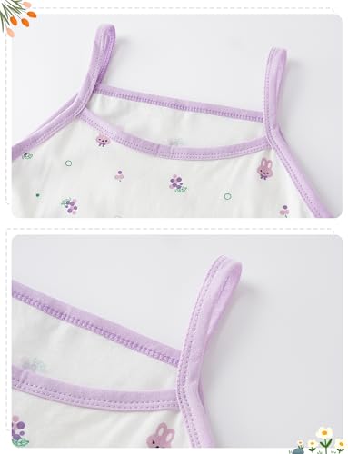 Image of SEAUR Toddler Girls Cotton Camisole Cute Tank Tops Tagless Sleeveless Undershirt Spaghetti Strap Flower Clothes