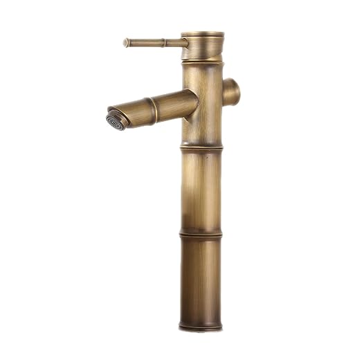 Robinetterie de Salle de Bain, Style Antique, mitigeur de lavabo monotrou, Ensemble de robinetterie de Salle de Bain, Eau Chaude et Froide, poignée Unique...