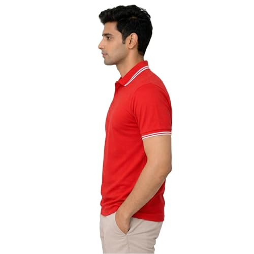Image of Hangout Hub Men's Polo T Shirt | Solid | Plain Regular Fit Tees|Collar T-Shirts|Half Sleeves|Set of 1 & 2|HH.MP.MAR