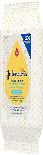 Image of Johnson & Johnson 117008 Head-to-Toe Cleansing Clothe, 15 Count(Pack of 6)