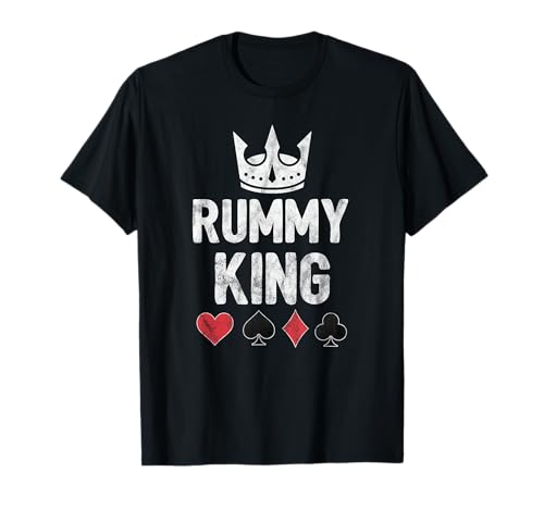 Juego de cartas Rummy King Lucky Players Funny Rummy para hombres Camiseta