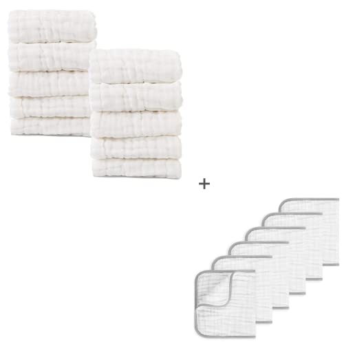 Image of MUKIN Baby Washcloths and Burp Cloths Sets