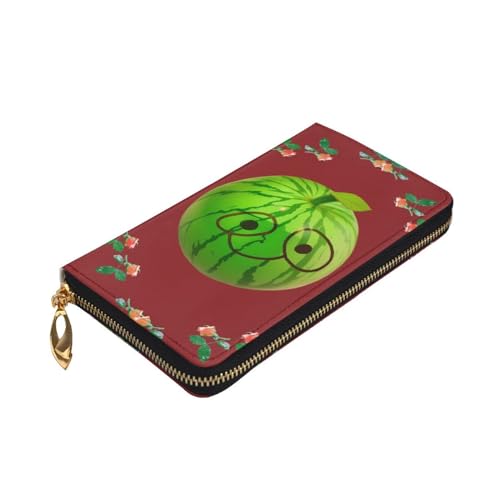 Leather Wallet - Stylish and Durable Wallet for Women with Multiple Compartments and Zipper Design Big Eye Watermelon Picture3