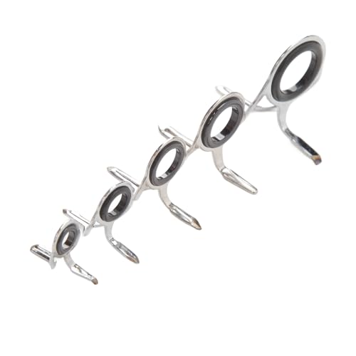 Syrisora ​​Kit de Reparo de Ponta de Vara de Pesca, 5 Peças, Aço Inoxidável, Guia de Anel de Cerâmic