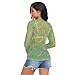 Fruit Banana Green See Through Tops for Women Mesh Sheer Tops Long Sleeve Women Blouse Handle Zipper Beach Camping Swimming Pool Size L