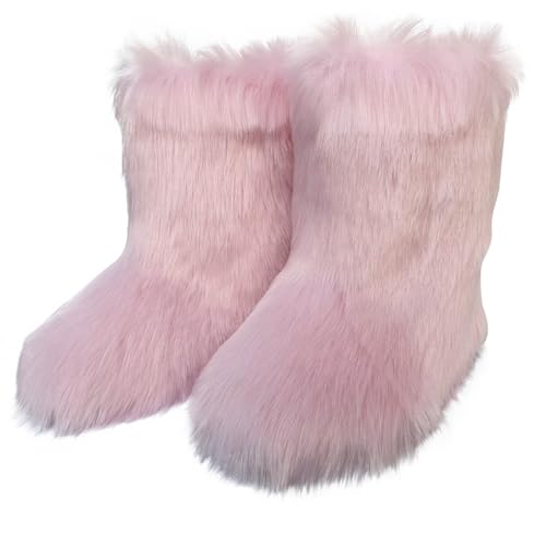 Bottes de neige chaudes et solides avec doublure peluche femme