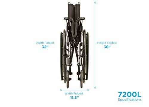 Nova Lightweight Wheelchair With Flip Up Desk Arms (For Easy Transfer), Adjustable & Easy Release Footrests, Safety Anti-Tippers, Choose From 3 Seat Widths - 16”, 18”& 20”, Weighs Only 32 Lbs. #TOP2
