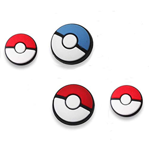 4 PCS Silicone Thumb Grips Non-Slip Analog Stick Cover Case Caps for Nintendo Switch Joy-con/Poke Ball Plus Pokeball (G)