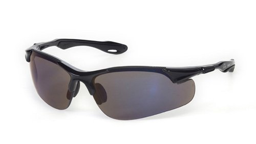 Liberty Glove & Safety AMZ1766BM ProVizGard Brea Protective Eyewear, Blue Mirror Lens, Black Frame (Case of 6 Pairs)