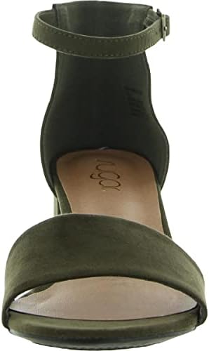 Sugar Women's Noelle Low Two Piece Block Heel Dress Shoe Ladies Ankle Strap Pump Sandal Olive Micro 8.5 | Image 1