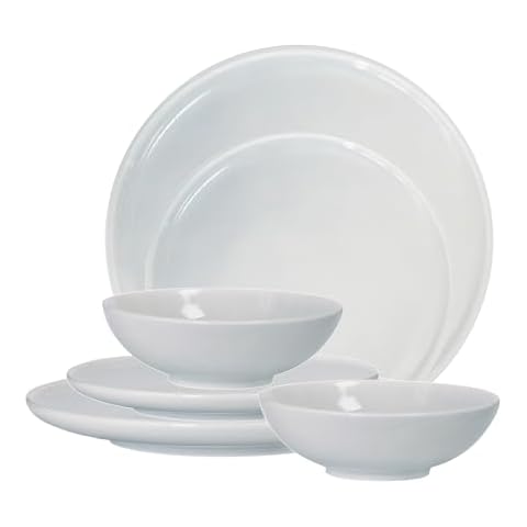 Ceramic Dinnerware Set 6 Pieces, Handmade Reactive Glaze Plates and Bowls Sets, Highly Chip and Crack Resistant | Dishwasher & Microwave Safe Dishes Set for 2 (Light Blue) Cover