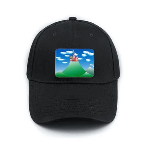 Casquette baseball noire réglable motif asiatique chapeau soleil château montagne
