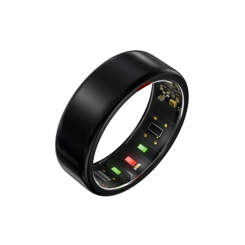 Image of POBOVi Ring OnePlus - Ultra-Thin Titanium Smart Ring - 7 Days Battery Life - Fitness /SPO₂ /Stress /HR /Sleep Skin Temperature Tracker - No App Fee - iOS&Android Compatible (Black,Size 7)