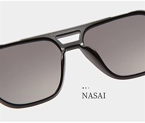 GAOXIN Retro Fashion Street Shooting Box Sunglasses Outdoor Vacation Sunshade Sunglasses (Color : E, Size : Medium)4