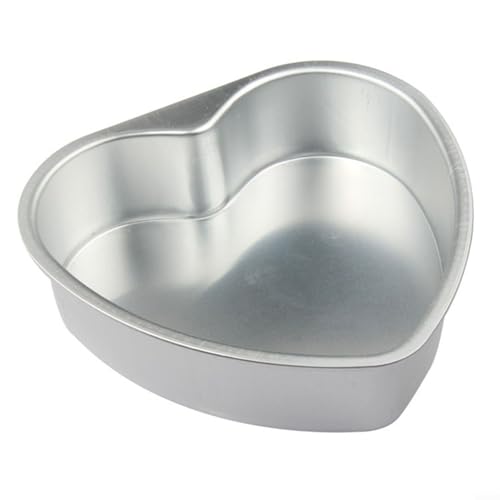 babominimer Molde de aluminio con forma de corazón para hornear con base no suelta, apto para hornear chocolate, esponja y pasteles de celebración en 3, 5 (10 pulgadas)