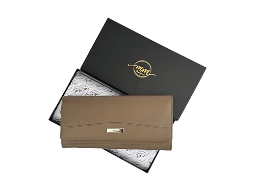 Image of MM Designs Genuine Leather Women's Clutch Wallet with Card Slots (Taupe)