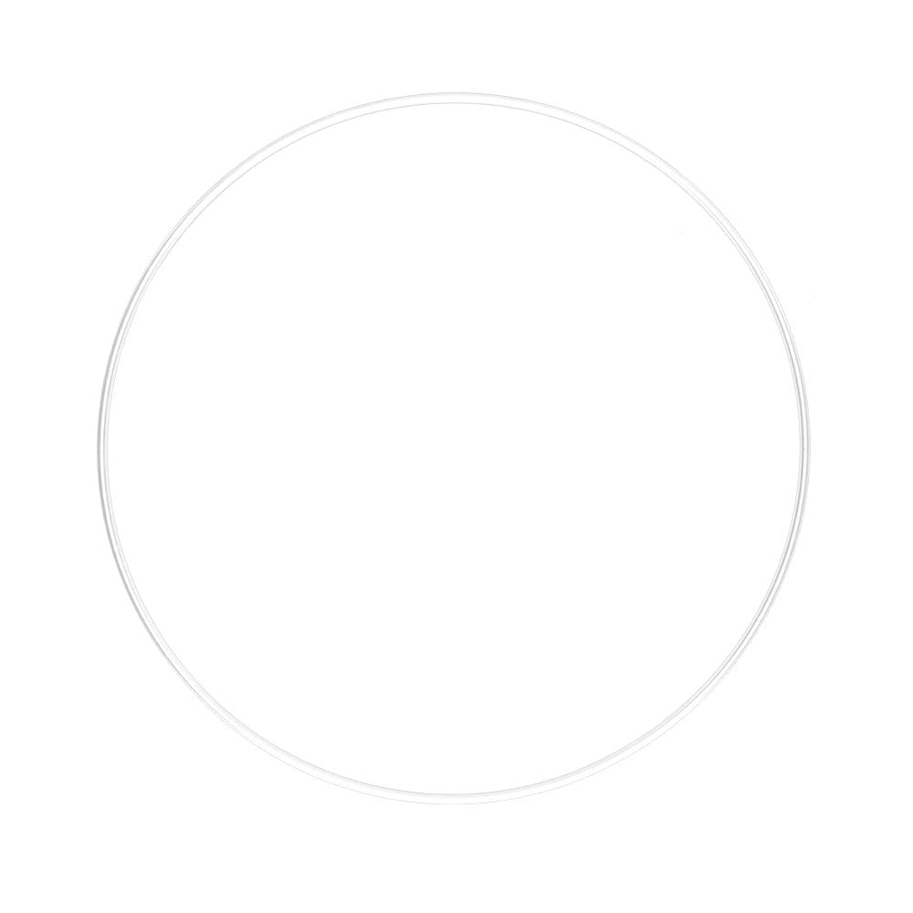 Ideen mit Herz Lot de 3 anneaux en métal pour le bricolage - 3 mm d'épaisseur - Diamètre : 20 cm - Idéal pour attrape-rêves, macramé, fleurs séchées, décoration murale (blanc)