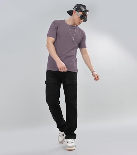 Image of SHODOX Men's Polycotton Solid Round Neck Regular Fit Tshirt (Pack of 1)