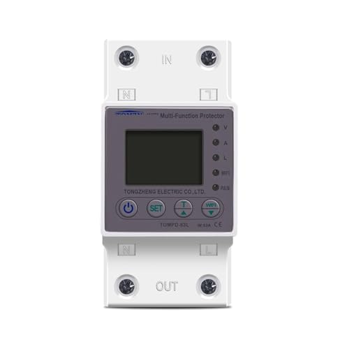 Compteur de kilowattheures 63A avec protection fuites et tension