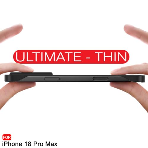 Image of TheGiftKart Hybrid Ultimate Slim Back Case Cover for iPhone XVIII Pro Max | Lightweight Profile | Frosted Matte Translucent Hard Back Case Cover (PC & TPU, MagSafe Compatible, Black Sides)