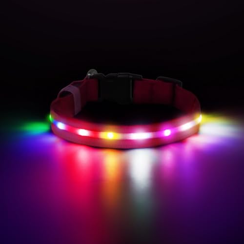 RUXAN Light Up LED Dog Collar Rechargeable Waterproof