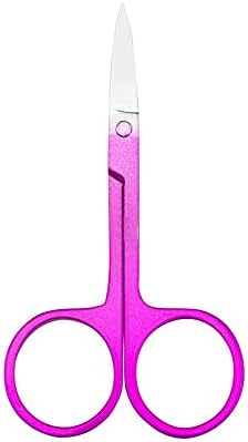 JZ Scissors 1 Piece Stainless Steel Small Nail Tools Eyebrow Nose Hair Scissors Cut Manicure Trimming Tweezer Makeup Beauty Tool (Colour: Light Pink) (Gradient Powder)