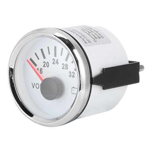 Voltímetro universal de 52 mm HUSHUI con luz roja para barcos y vehículos recreativos