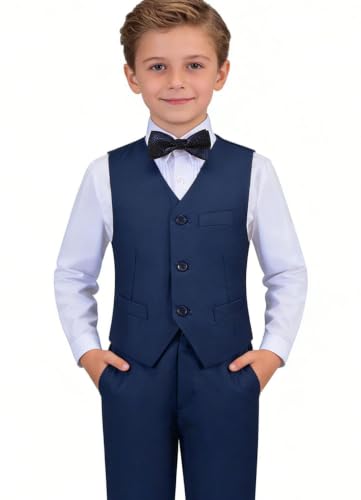 Image of Boys Suit for Kids Formal Slim Fit Tuxedo Suits Ring Bearer Outfit