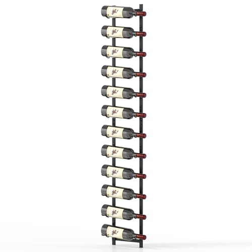 COSTWAY Portabottiglie Vino da Parete, Cantinetta Vino da Parete per 6/9 / 12 Bottiglie, Porta Bottiglie di Vino in Metallo per Cucina, Sala da Pranzo, Cantina, Bar (22 x 13,5 x 145 cm)