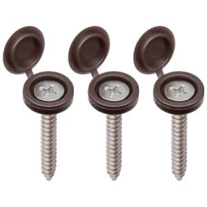 Glvaner GVNS171005-100 M4 (80 Pcs) Dark Brown Color Collated Screws Caps Hinged Screw Cover Caps With 20 Pcs #8 X 1-1/4 Inch (4.2 X 32Mm) Flat Head Wood Screws Stainless Steel 304 (18-8) cover