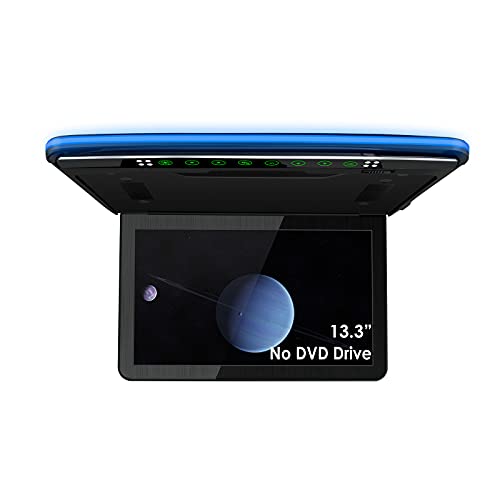 XTRONS 1920x1080 13.3 inch Resolution FHD Screen Car Roof Monitor Flip Down Overhead Multimedia Car Ceiling Over Head Video Display with USB SD HDMI Port (No DVD Drive)