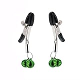 JWZMB Stainless Steel Body Clamp for Women Body Ring with Bells Body Clamps Clip Adjustable Body Clamps Non-Piercing Body Jewelry (Green)
