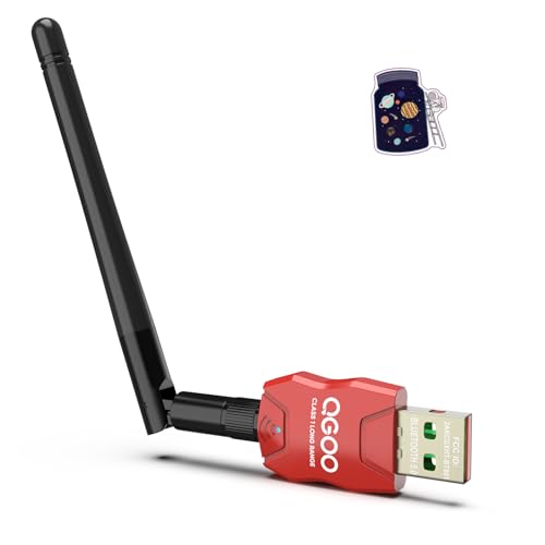 Class 1 Long Range Bluetooth Adapter for PC, QGOO USB Bluetooth Adapter for PC 5.3+EDR, Bluetooth Dongle Bluetooth Receiver Support Windows10/8.1/8/7?red-086?