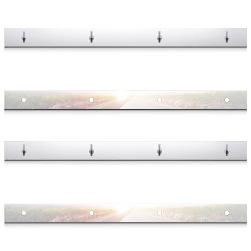 Image of MorningRo 4 Pcs 2 inch X 24 inch Studded Mud Flap Top Plate with Perforated, Stainless Steel, for Fixing Mudguard