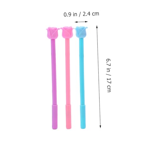Abaodam 12 bolígrafos gel 0.5 mm forma rosa miniatura 2