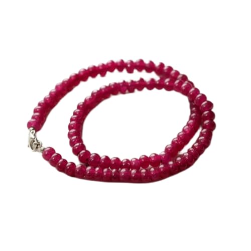 Collier de perles de quartz rubis naturel anti-stress, bijou de cou rouge de 7-10 mm