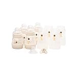MAM Easy Start Anti-Colic Bottle Starter Set | Includes 4X Feeding Bottles and MAM Original Start 0-2 Month Soother | Self-Sterilising | Baby Gift Set of Newborn Essentials | White (Various Designs)
