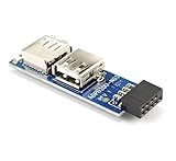 USB 2.0 9-Pin Header (2x5) to Dual USB A Female Port I Type Internal Adapter