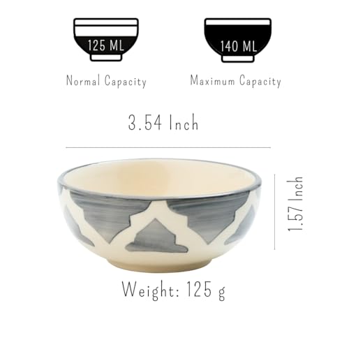 Image of Ceramic Bowl Set | 2-Piece Lightweight Crockery for Daily Use | Ash Grey Ramen & Snack Bowls (125ml Each) | Elegant Microwave & Dishwasher Safe | Perfect Christmas & New Year Gift