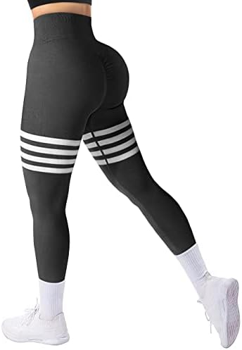 A AGROSTE Seamless Workout Leggings for Women Scrunch Butt Lifting Leggings Booty High Waisted Yoga Pants Gym Leggings